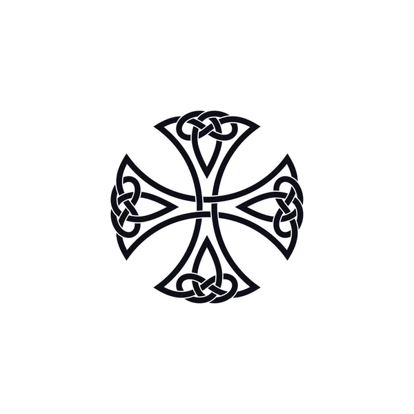 Keltský Symbol Insular Line Art Logo Vektor Celtics Uzel Vzor — Stockový vektor