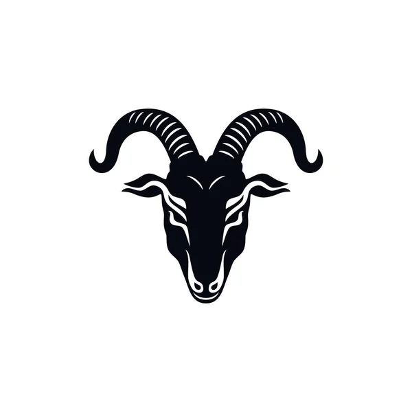 Logo Głowy Kozy Wektor Sylwetki Głowy Jagnięciny Zwierzę Symbolem Maskotki — Wektor stockowy