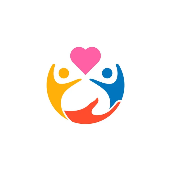 Pessoas Cuidar Sociedade Logo Útil Vetor Símbolo Unidade Humana Juntos Ilustração De Stock