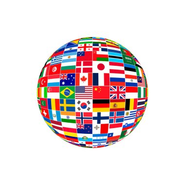 Globe Flag 'ın vektörü Dünya' yı, insanlığı ya da dünya hükümetini sembolize ediyor. Hükümdar ülke Bayrakları dünya çapındaki birlik devlet simgesinin bir parçası.