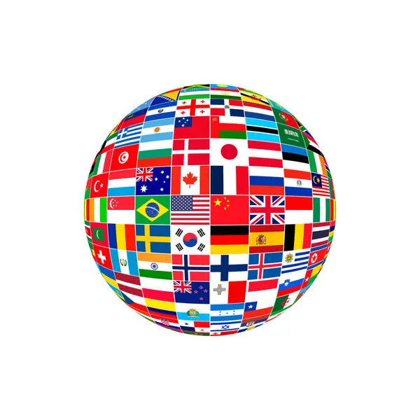 Вектор Флага Глобуса Символизирует Планету Земля Человечество Мировое Правительство Флагманский Лицензионные Стоковые Иллюстрации