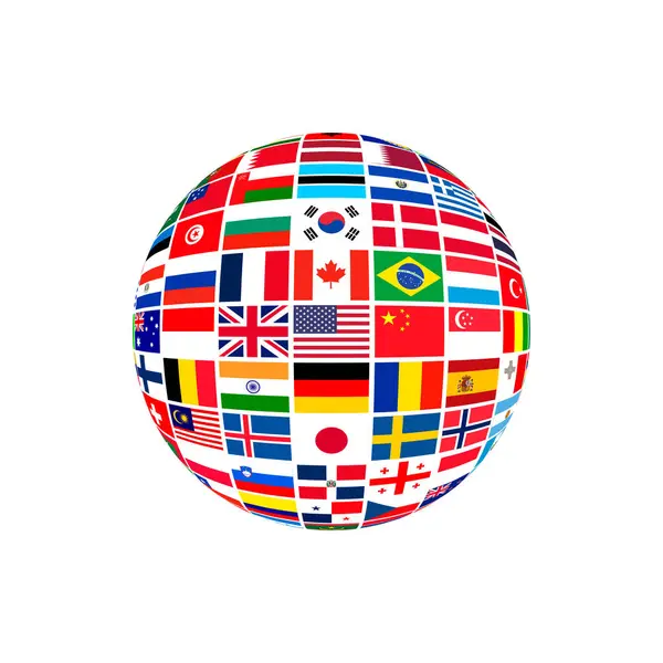 Вектор Флага Глобуса Символизирует Планету Земля Человечество Мировое Правительство Флагманский Векторная Графика
