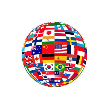 Globe Flag 'ın vektörü Dünya' yı, insanlığı ya da dünya hükümetini sembolize ediyor. Egemen ülkeler Birleşmiş Milletler 'in Bayrak simgesini simgeledi.