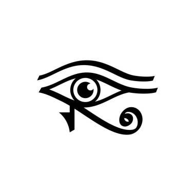 Horus 'un Gözü sembolü, Mısır mitolojisindeki Ra Logo Mitolojisi' nin Gözü. beyaz arkaplanda izole.