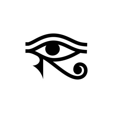 Horus 'un Gözü logo vektörü, Ra Mitolojisi' nin Eski Mısır sembolü. beyaz arkaplanda izole.