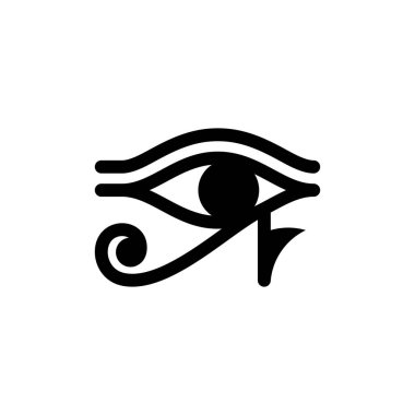Horus 'un Gözü sembolü, Mısır mitolojisindeki Ra Logo Mitolojisi' nin Gözü. beyaz arkaplanda izole.