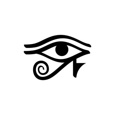 Horus 'un Gözü sembolü, Mısır mitolojisindeki Ra Logo Mitolojisi' nin Gözü. beyaz arkaplanda izole.