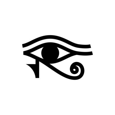 Horus 'un Gözü logo vektörü, Ra Mitolojisi' nin Eski Mısır sembolü. beyaz arkaplanda izole.