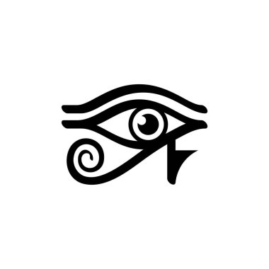 Horus 'un Gözü logo vektörü, Ra Mitolojisi' nin Eski Mısır sembolü. beyaz arkaplanda izole.