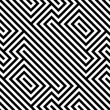 Kare çizgilerin optik illüzyon tekrarlama şablonu pürüzsüz şablon vektör arka planı.