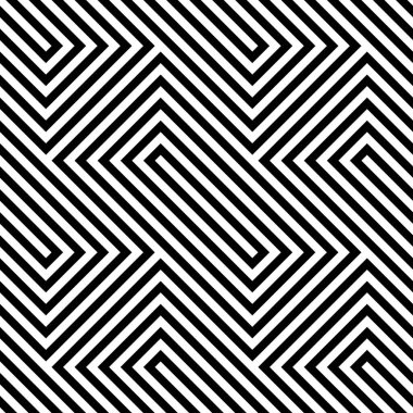 Geometrik çizginin kusursuz deseni olan optik illüzyon çizgileri vektör arkaplanını tekrarlıyor.