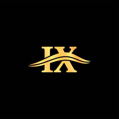 Zarif Logo harfi IX Sembol tasarımı, Minimalist logotinin Deluxe tipografi vektörü