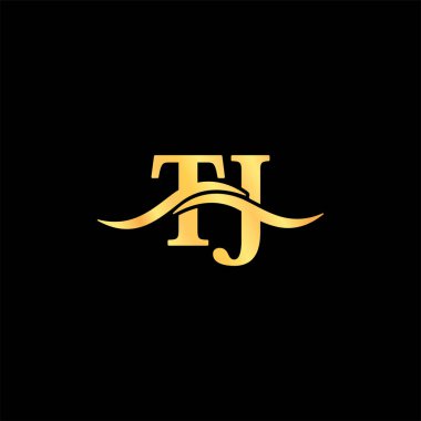 T.J harfi Minimalist Logo Lüks logosu Serif tasarım iş adı markalaşma tasarımı tipografi vektörü