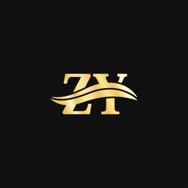 Z.Y Letter logosu zarif monogram tasarımı lüks serif tipografi vektörü iş adı Golden Logos