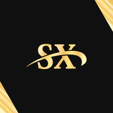 S.X Monogram Logosu iş adı kraliyet kimliği Logotype tasarımı tipografi vektörü