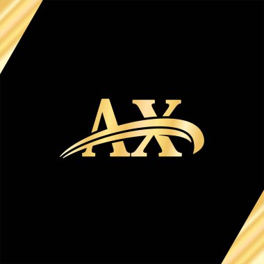 Harf A.X Logotype monogram tasarımı Lüks, yaratıcı başlangıç adı minimalist logoların zarif tipografi vektörü