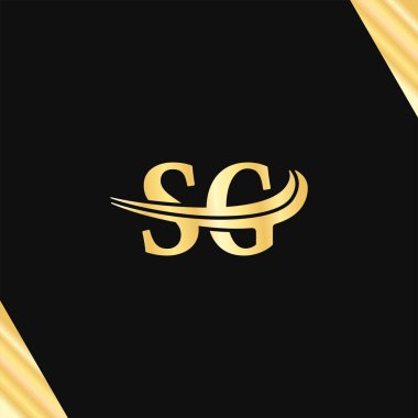 Zarif Logo S.G harfi. Lüks monogram logot vektörü. İş dünyasının ilk adı Serif yazı tipi tasarımı.