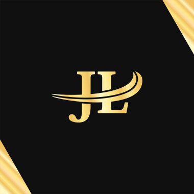 J.L baş harfi Logo Monogram Minimalist Lüks Serif Logotype iş adı kraliyet sanat tasarımı vektörü