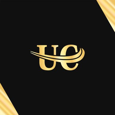 UC harfi ilk Logo zarif yazı tipi tasarımı iş adı markalaştırma logolarının minimal tipografi vektörü