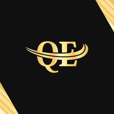 Q.E harfli lüks logo tipi. Şık tasarım. İş adı monogram logotinin tipografi vektörü.