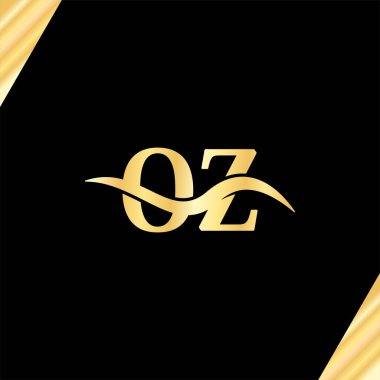 Başlangıç Logosu OZ Harfi Lüks, yaratıcı ilk adı Serif Yazı Tipi Şık Tasarım.