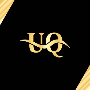 Harf UQ Logotype monogram tasarımı Lüks, yaratıcı başlangıç adı minimalist logoların zarif tipografi vektörü
