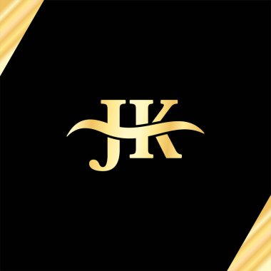 JK Letter Lüks Yaratıcı Logo Tasarımı, iş dünyasının serif tipografi vektörü İlk adı zarif Logotype