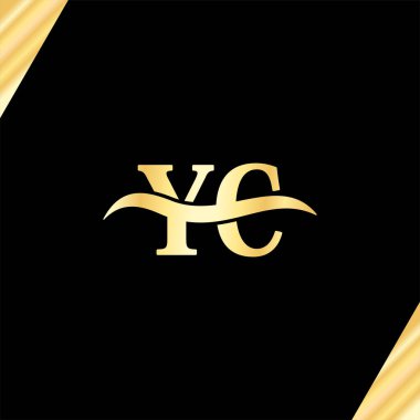 YC Logo Harfi monogramı iş dünyasının ilk adı Logotype 'un yaratıcı Sembol Zarif tipografi vektörü