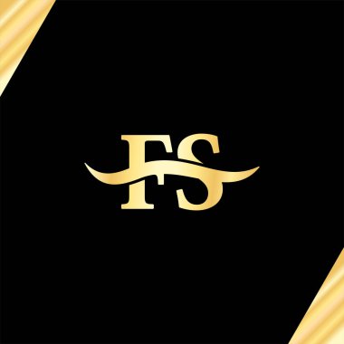 FS Letter Logo tasarımı, yaratıcı iş dünyasının lüks serif tipografi vektörü ilk adı yazı tipi logoları