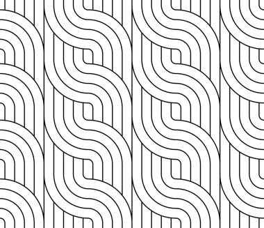 Klasik fayans çizgilerinin vektörü pürüzsüz desen, girdap dalgası yinelenen desenler arka plan.