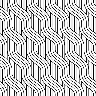 Klasik fayans çizgilerinin vektörü pürüzsüz desen, girdap dalgası yinelenen desenler arka plan.