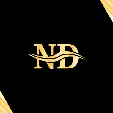 N.D harfi ilk Logo Monogram Zarafet iş dünyasının ilk adı Logotype tasarım vektörü