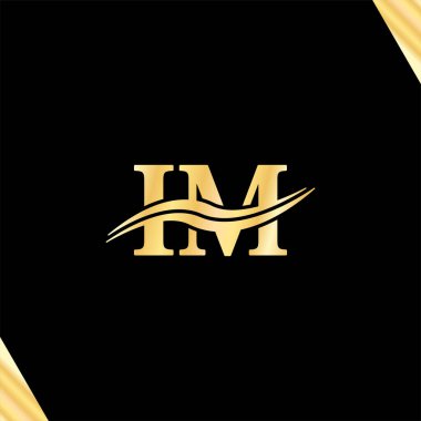 Zarif logo I.M harfi Lüks Monogram iş adı markalaştırma aracı serif yazı tipi yazı tipi