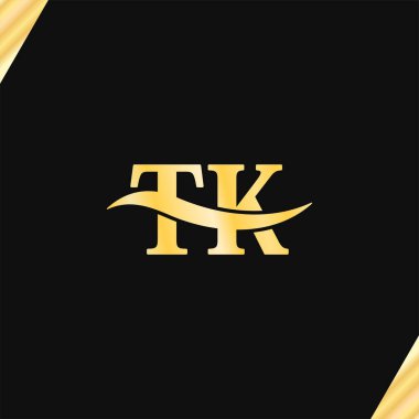 Logo TK Mektup Lüks Logolar, şirketin ilk adı logotip tasarımının yaratıcı tipografi vektörü.