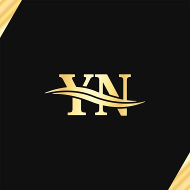 YN harfinin vektörü Zarif Logo tipografisi, iş adı Logotype için paraf