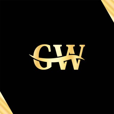 GW harfli lüks logo tipografisinin vektörü, iş adı Logotype 'un ilk harfi
