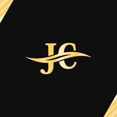 JC harfi Logo Monogram lüks tasarım iş dünyasının ilk adı Logotype