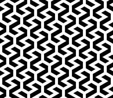 Altıgen çizgisi, kusursuz desen vektörü. Tek renkli çizgiler tekrarlayan desenler, Geometrik sembol arkaplanı