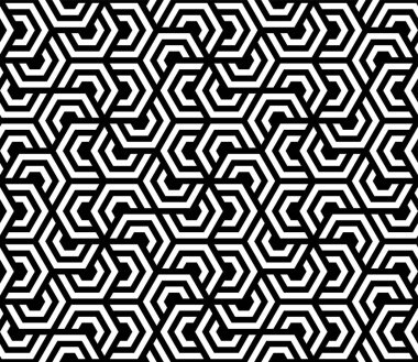 Sanatsal Geometrik kusursuz model vektörü. Altıgen Çizgisi Sanatı yinelenen desenler, Geometrik fayans sembolü arkaplan