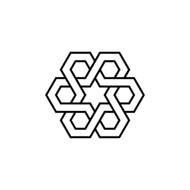 Taslak sanat vektörünün Kelt düğüm logosu, Kelt sembolü deseni, sonsuzluk işareti. Beyaz arkaplanda izole.