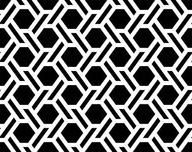 Geometrik Trellis sembolünün altıgen ve kusursuz deseni. örülmüş desenler, altıgen döşeme vektörü.
