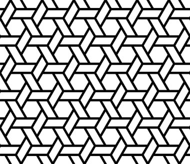 Altıgen dokuma sembolünün tekrarlanan şekli. Geometrik Trellis pürüzsüz desenler, altıgen döşeme vektörü.