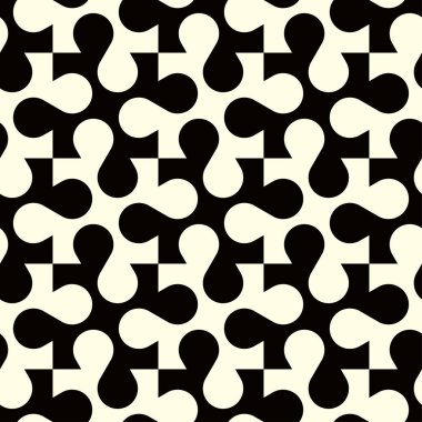 Tessellasyon şekillerinin mozaik, pürüzsüz deseni. Bulmaca geometrik sanatı tekrar eden şablon vektörü.