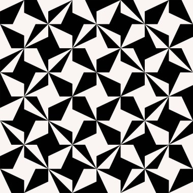 Optik illüzyonların tesselasyonu tekrar eden örüntü vektörü. Geometrik kusursuz desenlerin soyut tasarımı.