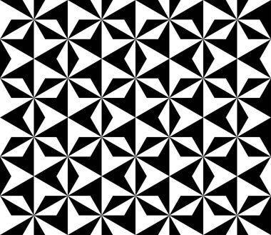 Yazdırılabilir vektörün Tessellasyon tekrarlanan şablonu. Optik yanılsama Geometrik dikişsiz desenler sanatı.
