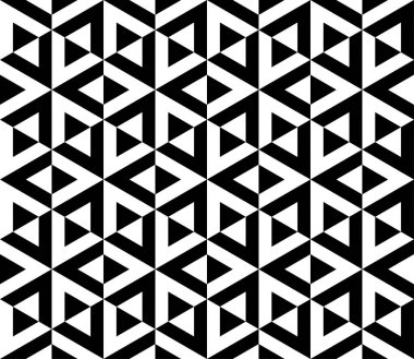 Optik illüzyon sanatının tessellasyonu tekrarlanıyor. Yazdırılabilir vektörün geometrik dikişsiz desenleri.