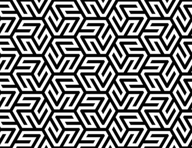 Tekrarlama sanatı. Yazdırılabilir vektörün iç içe geçmiş Geometrik Şekli tekrarlanan desenleri.