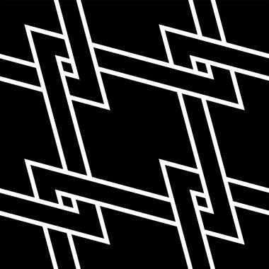 Kusursuz desen sanatı. Geometrik şekil tekrarlanan Döşemeler Birbirine kenetlenen vektör tasarımı, yazdırılabilir.