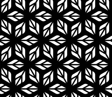 Yapraksız Yaprakların Geometriği. Tekrarlanan şablonların yaprak parçası, yazdırılabilir vektör sanatı.