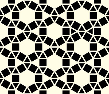 Tekrarlayan desenlerin geometrisi. Tekrarlanan desenlerin iç içe kilitlenmesi, yazdırılabilir vektör sanatı.